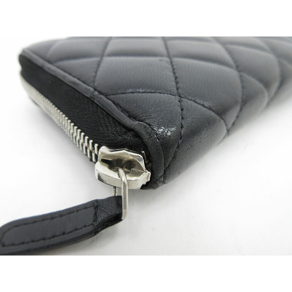 CHANEL Matelasse Long Wallet Black Lambskin - Picture 6 of 10